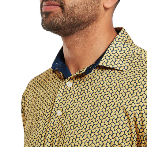 Citrus Print Lisle Polo Herren