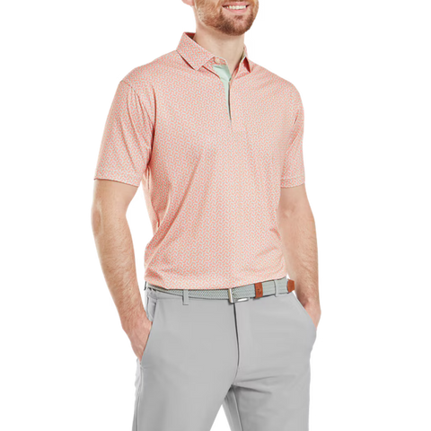 Citrus Print Lisle Polo Herren
