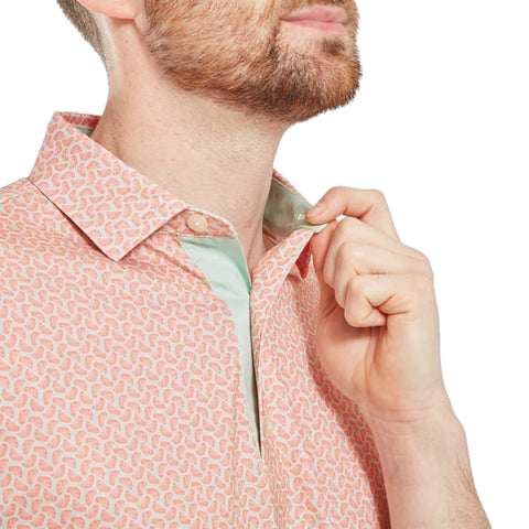 Citrus Print Lisle Polo Herren