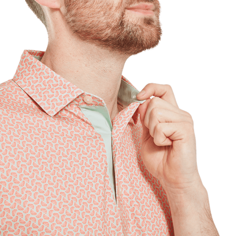 Citrus Print Lisle Polo Herren