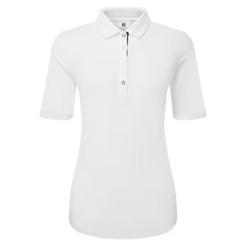 Half Sleeve Ruched Lisle Polo Damen