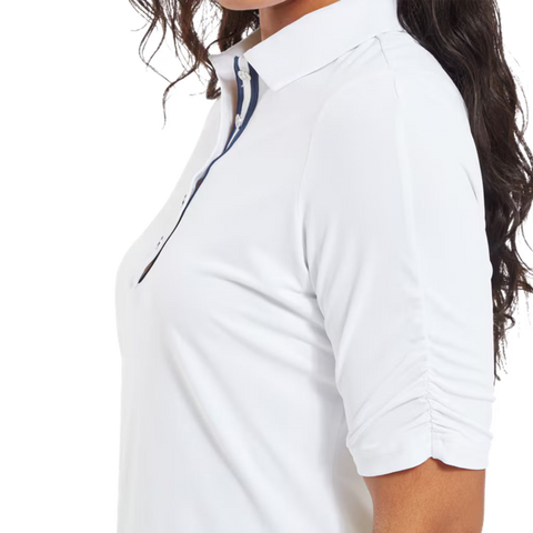 Half Sleeve Ruched Lisle Polo Damen