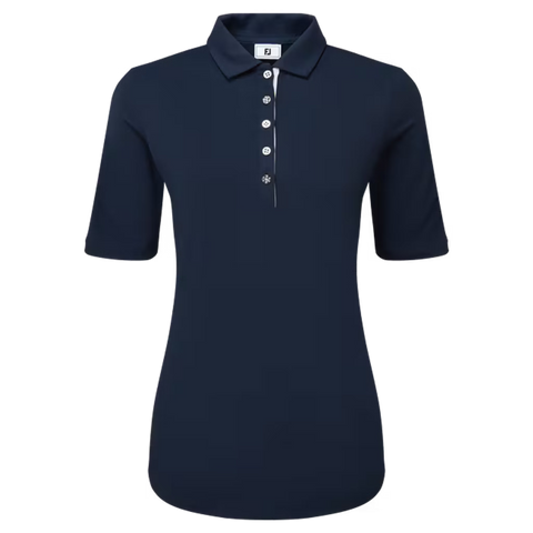 Half Sleeve Ruched Lisle Polo Damen