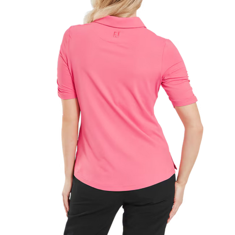 Half Sleeve Ruched Lisle Polo Damen