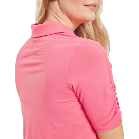 Half Sleeve Ruched Lisle Polo Damen