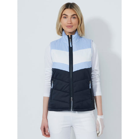 Blockstriped Padded Weste Damen