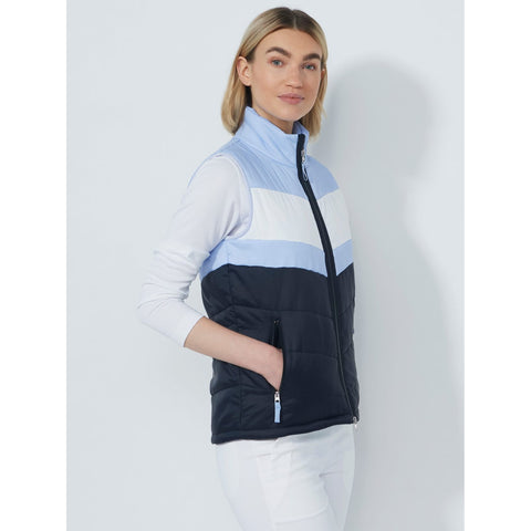 Blockstriped Padded Weste Damen