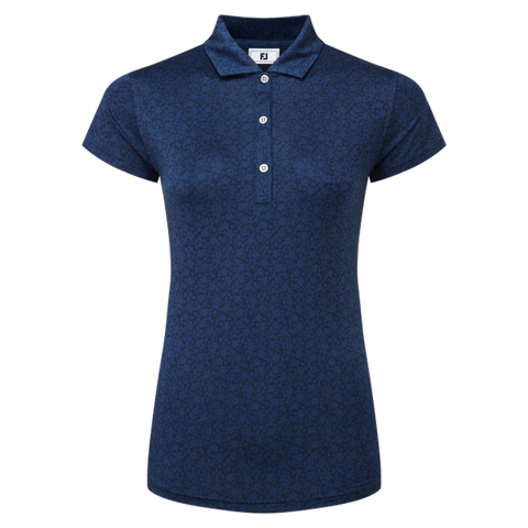 Painted Floral Cap Sleeve Lisle Polo Damen