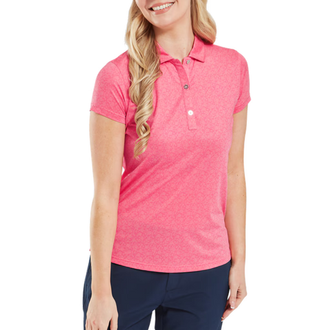 Painted Floral Cap Sleeve Lisle Polo Damen