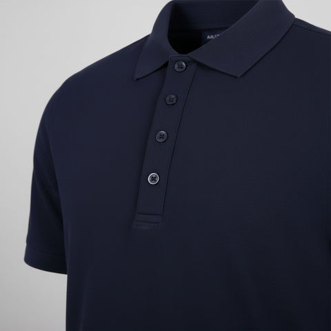 M Kinloch Polo Pique Logo Navy Herren
