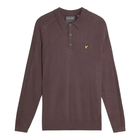 Long Sleeve Knitted Polo Shirt Herren