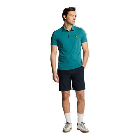 Contrast Placket Polo Shirt Herren
