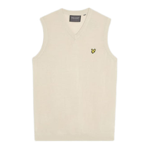 Merino Blend Knitted V-Neck Vest Herren