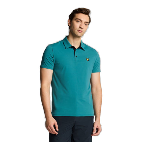 Contrast Placket Polo Shirt Herren