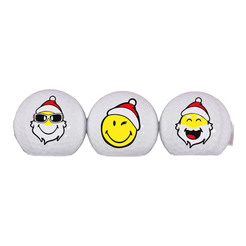 Smiley X-Mas Golfbälle (3er Set)