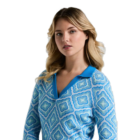 Lattice Jacquard Pullover Damen