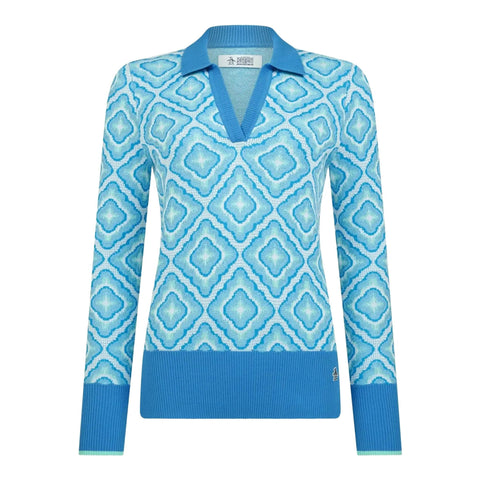 Lattice Jacquard Pullover Damen