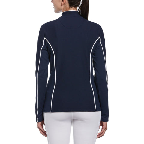 Longsleeve Textured 1/4 Zip Sweater Damen