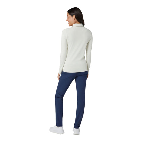 Mesh Langarm Poloshirt Damen