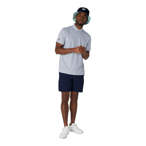 Retro Geo Print Polo Herren