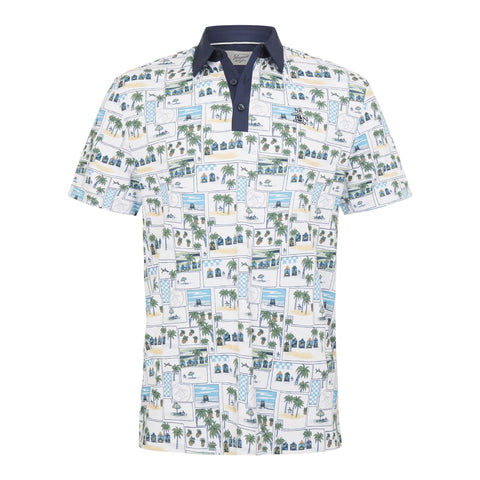 Beach Club Print Poloshirt Herren