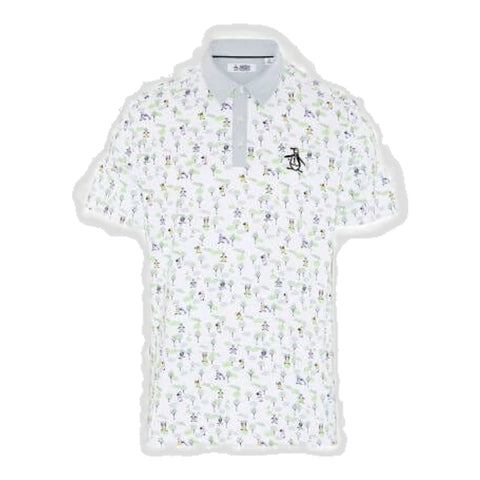 Pete 'N The Course Colour Block Print Polo Herren