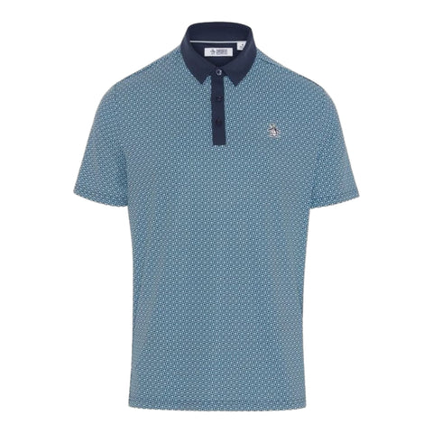 All-Over Retro Micro Floral Print Polo Herren