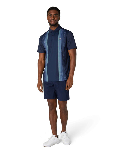 Pete'S Vertical Colour Block Print Polo Herren