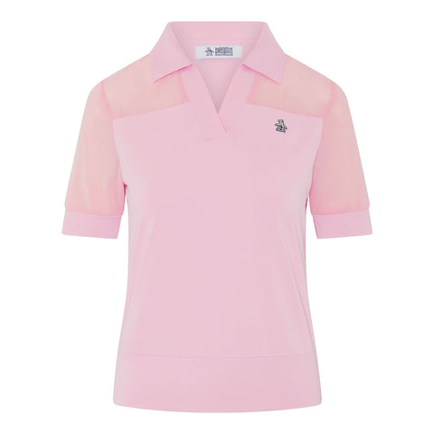 Mesh Blocked Polo Damen