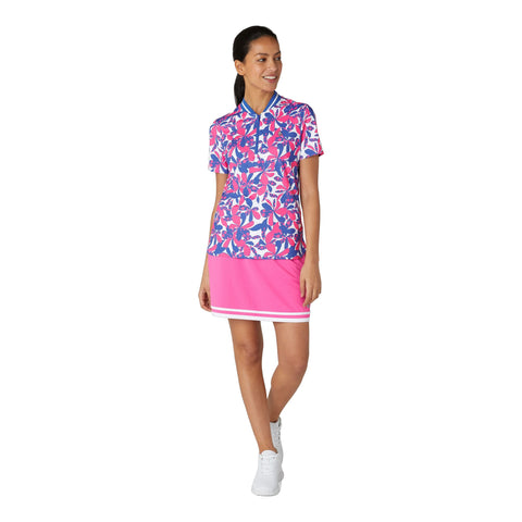 Floral Print Mock Neck Shirt Damen