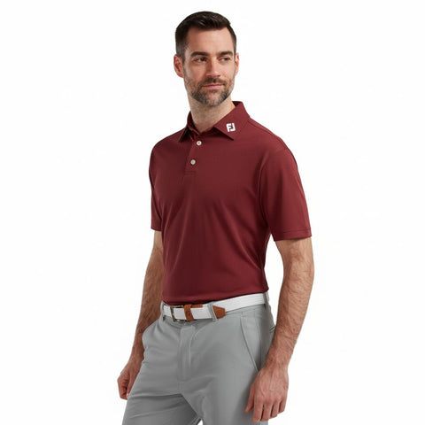 Pique Solid Polo "DCC"-Logo Golf Shirt Herren