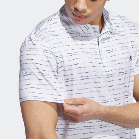 Stripe Zip Golf Polo Shirt Herren