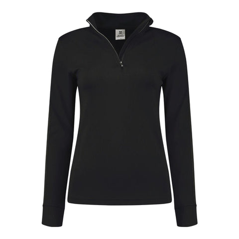 Half Neck Langarmpoloshirt Damen