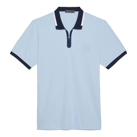 Embossed Logo Piqué Slim Fit Poloshirt Herren