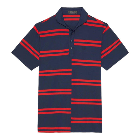 Offset Stripe Tech Piqué Slim Fit Poloshirt Herren
