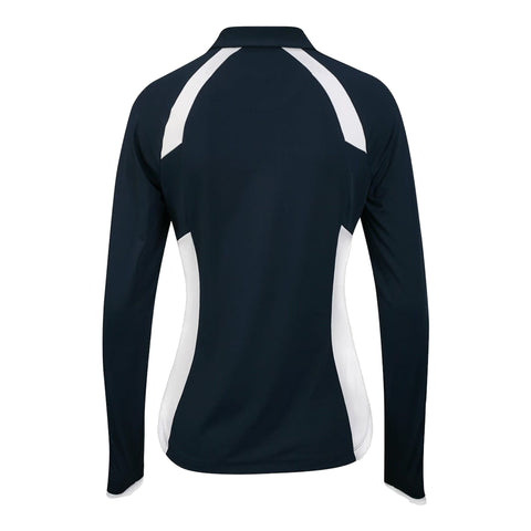 Colorblock Zip Poloshirt Damen
