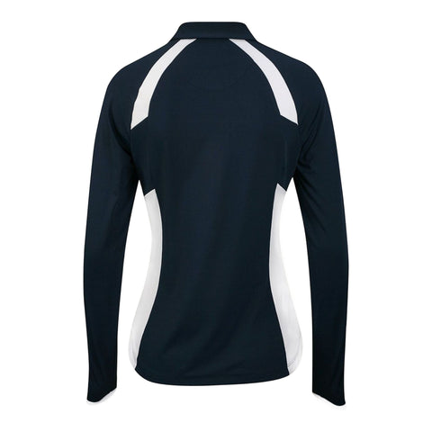 Colorblock Zip Poloshirt Damen