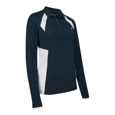 Colorblock Zip Poloshirt Damen