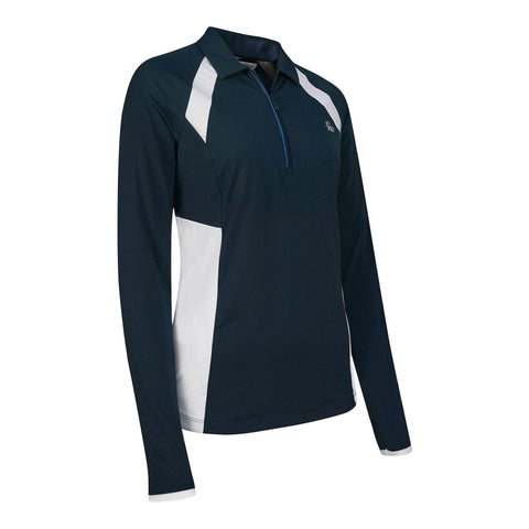 Colorblock Zip Poloshirt Damen