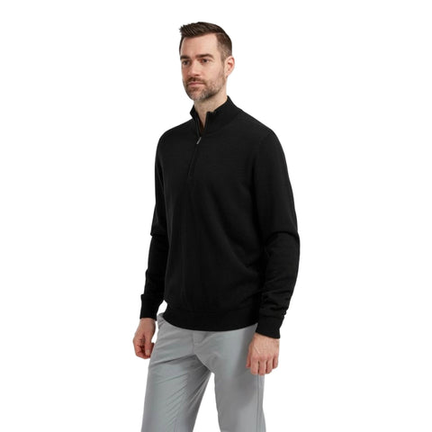 Wool Blend Lined 1/2 Zip Pullover Herren